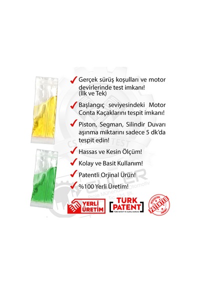 Cs Motor Aşınma ve Cs Conta Kaçak Testi- Avantajlı 20'lu Paket