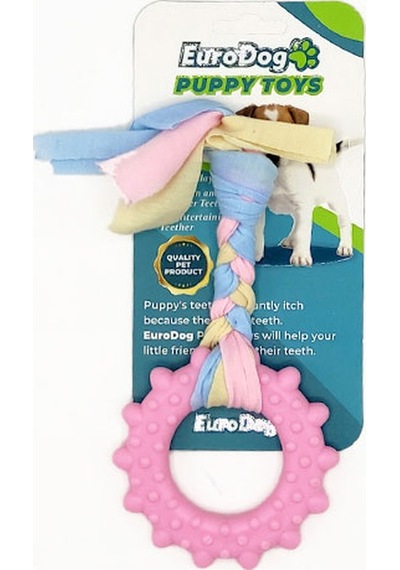 Techmrt Eurodog Puppy Toys Pembe Çark Diş Kaşıma Oyuncağı