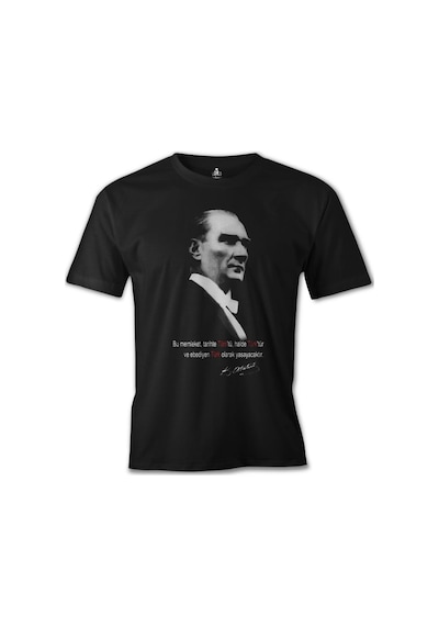 Atatürk - Ebediyen Türk Siyah Erkek Tshirt