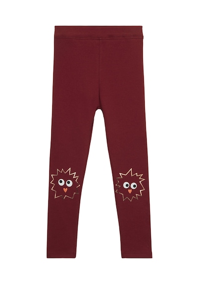 Lovetti Bordo Kız Çocuk Crazy Eyes Baskılı Şardonlu Tayt 9347B014 Bordo