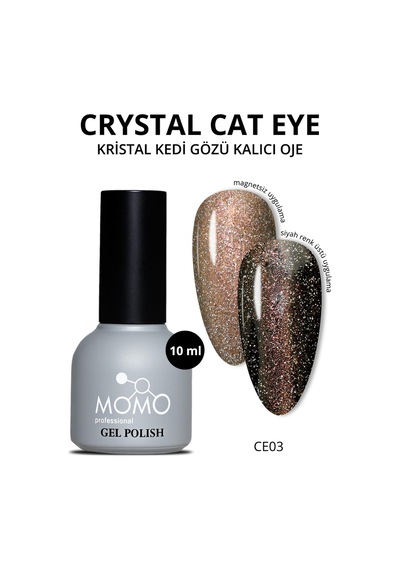 Momo Professional Kristal Kedi Gözü Kalıcı Oje Ce03 Yarı Şeffaf Bronz 10 Ml