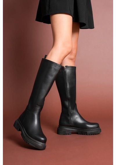 Nesilshoes Nesil Shoes Toz 1978 Siyah Fermuarlı Günlük Kadın Çizme