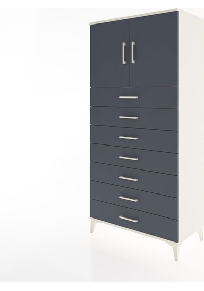 Hyperion Dolap Tek Raflı 7 Çekmeceli 2 Kapaklı 88x44x182 Ayta... Aytaşı