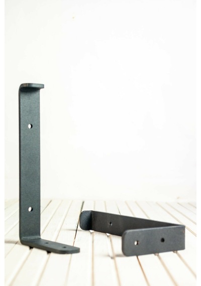 Dekoratif Metal Siyah Raf Ayağı (4'lü Set) - (4 Adet Metal Raf Ayağı + 8 Adet Vida + 8 Adet Dübel)