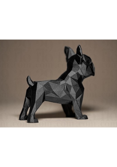 Modern Geometrik French Bulldog Biblo - Dekoratif Köpek Figürü Heykelcik