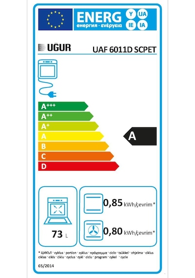 Uğur UAF 6011D SCPET A Enerji Sınıfı 10 Programlı Fry Art Ankastre Fırın Siyah