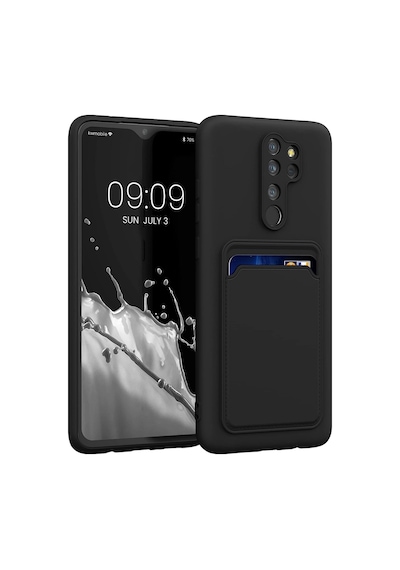 Fibaks Oppo A5/a9 2020 Uyumlu Kılıf Kamera Korumalı Kartlıklı Cüzdanlı Kırmızı Tuşlu Siyah Silikon Kapak