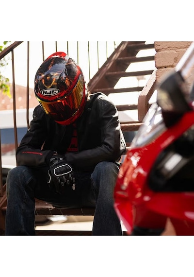 Hjc Rpha12 Diablo Blizzard MC1 Kapalı Motosiklet Kaskı Kırmızı Siyah