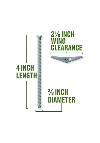 25-pk., 3/8 X 4-ın. Round Head Toggle Bolt -370096