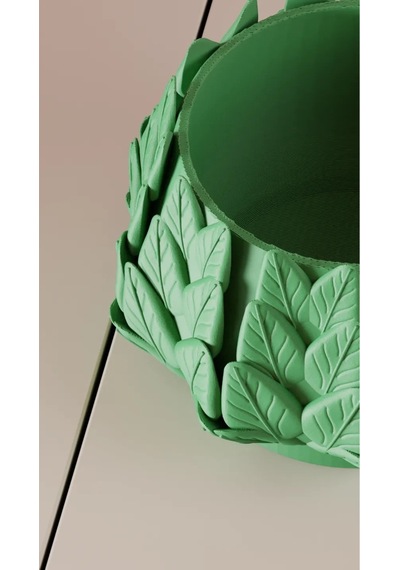 3d Baskı Yaprak Desen Saksı - 12 Cm - Farklı Renk Seçeneği