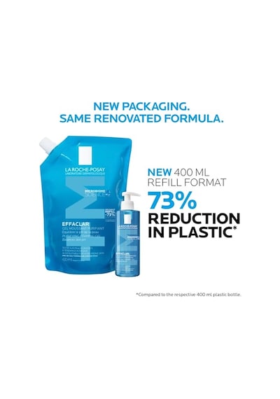 La Roche-posay Effaclar Yağlı Ciltler İçin Temizleme Jeli 400ml - Refill Köpüklü Temizleme Jeli Refill. Yağ Ve Kirleri Giderir, Matlaştırır Ve Sivilceleri Önler, Çinko Ve Phylobioma İçerir