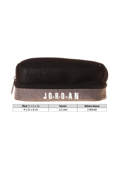 Jordan Air Houston Grey Erkek Çocuk Gri Üç Gözlü Kalemlik/kalem Çantası - Q3177