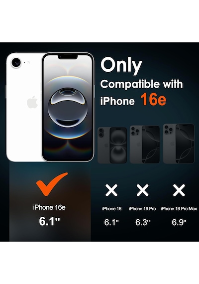 Apple Uyumlu iPhone 16e Şeffaf Kılıf + Cam Ekran Koruyucu Seti (1 CAM 1 KILIF)