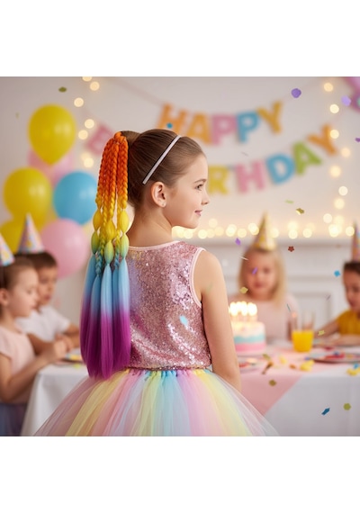 Balon Ve Düz Salaş Örgülü Lastikli At Kuyruğu - Acm22