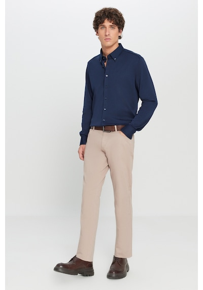 AC&Co / Altınyıldız Classics Slim Fit Dar Kesim Pamuklu Esnek Chino Erkek Pantolon Bej