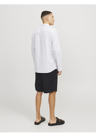 Jack & Jones Erkek Keten Karışımlı Şort - Jaiden - 12274968 Black