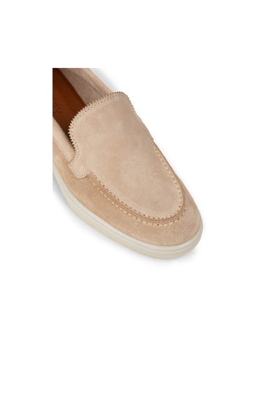 Deery Kadın Hakiki Süet Bej Loafer Ayakkabı - 02039zbejc01