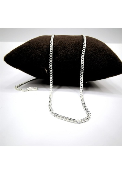 Omar Silver Unisex Gurmet 2,2 Mm Gümüş Kolye Zincir-Beyaz-50 Cm