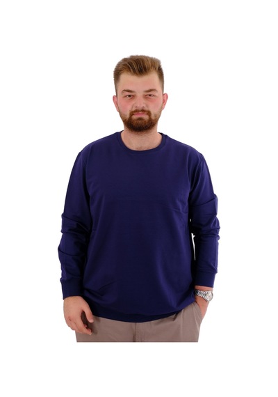 Mode Xl Büyük Beden Erkek Bisiklet Yaka Basic Sweatshirt U24174 İndigo İndigo Mode Xl Büyük Beden Erkek Bisiklet Yaka Basic Sweatshirt U24174 İndigo İndigo