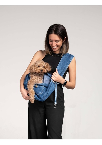 Jean Köpek Taşıma Çantası, Köpek Ana Kucağı 0-8kg Mavi