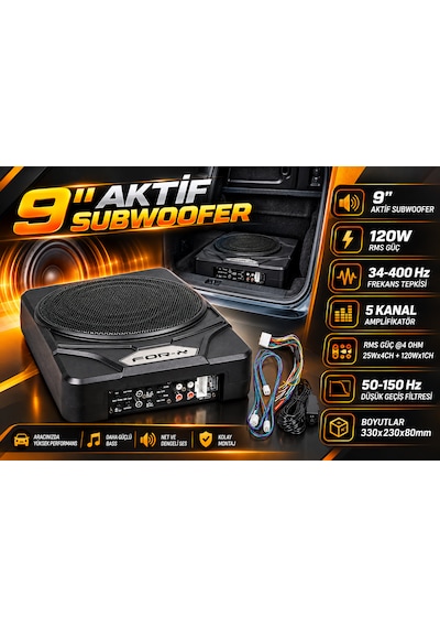 For-x Xsw-9 4.1 Koltuk Altı Aktif Subwoofer + 2 Hoparlör Bağlantılı