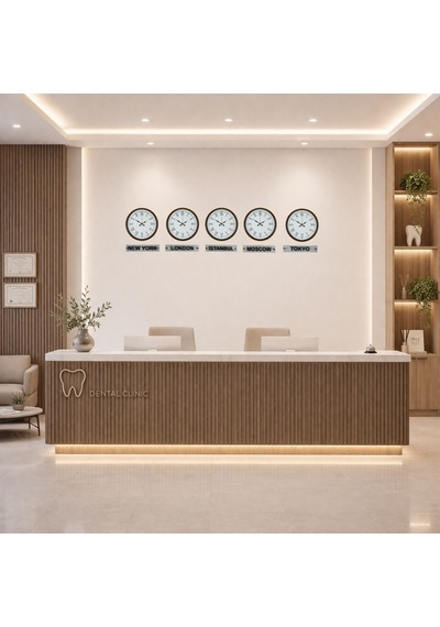 Prestige Kahverengi 36 Cm Tabelalı Dünya Saatleri 5 Li Set