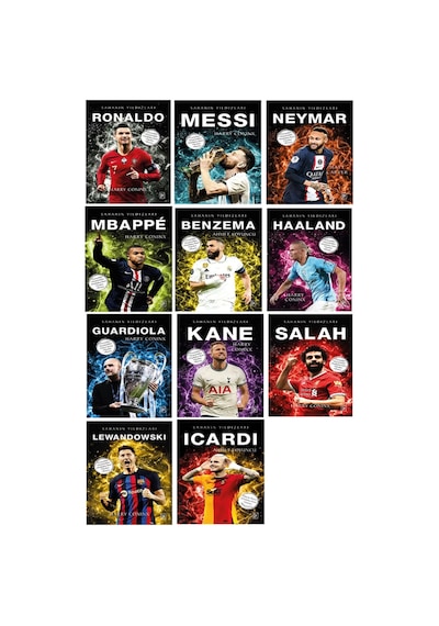 Sahanın Yıldızları Ronaldo - İcardi Poster Sticker Futbolcu Kartı Hediyeli Toplam 11 Kitap