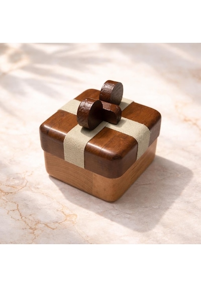 El Yapımı Masif Ahşap Takı Ve Yüzük Kutusu, Minimal Tasarım, Doğal Ahşap Malzeme, 8.5 X 5 Cm Diğer