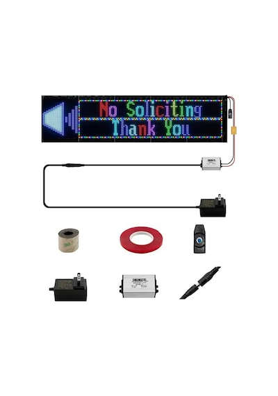 Powermaster Pm-23829 23,2x102cm Kayan Yazı Led Tabela Araç Oto Arka Cam İçin Led Yazılı Tabela