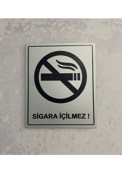 Sigara Içilmez Levhası 10x12 Cm Metal Arkası Bantlı Kolay Montaj
