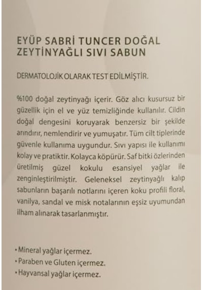 Eyüp Sabri Tuncer Doğal Zeytinyağli Sivi Sabun 750 Ml Pet Şişe 1 X 750 Ml