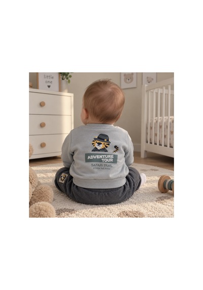 Miniworld Erkek Bebek İkili Takım 18885 18900 Açık Gri Açık Gri