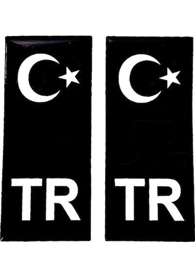 Plaka Tr Siyah Tasarım Damla Sticker Kaliteli Ürün Damla Sayesinde Dayanıklı Malzeme 2 Adet