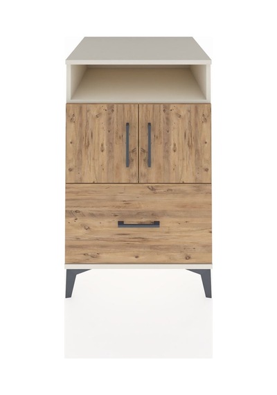Kronos Komodin 2 Raflı Tek Çekmeceli 2 Kapaklı 60x59x96 Aytaşı-çam Aytası