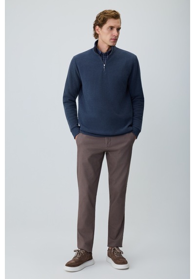 Morven Erkek Lacivert Fermuarlı Bato Yaka Dynamic Fit Sweatshirt 27ks063003200 Lacivert