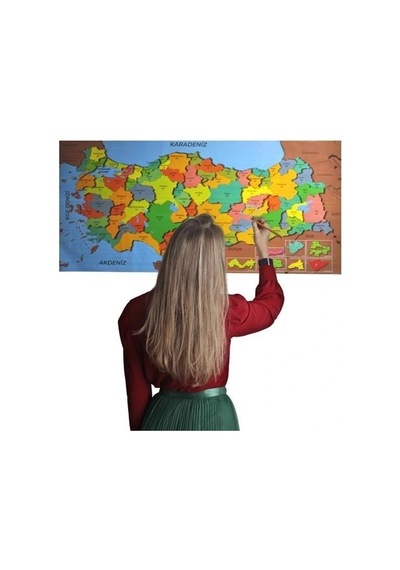 Durukar Renkli Türkiye Haritası Manyetik Yapıştırıcı Gerektirmeyen Duvar Stickerı 118 Cm 56 Cm