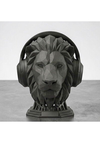 Happy3dworld Aslan Figürlü Kulaklık Standı, 3d Baskı Masaüstü Sanat Dekoru