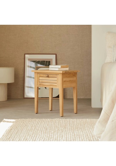 Loggia Masif Ahşap Natural Komodin Ceviz