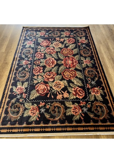 Eko Halı Antique Atk 02 Black Yıkanabilir Makine Halısı Siyah