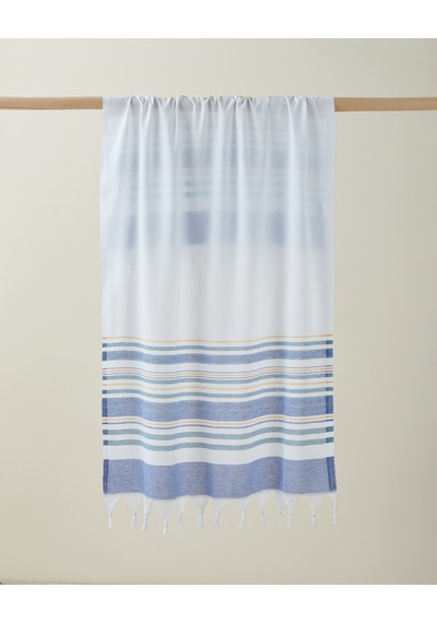 English Home Coastie Rejenere Çizgili Peştamal 80x150 Cm Mavi-yeşil-sarı