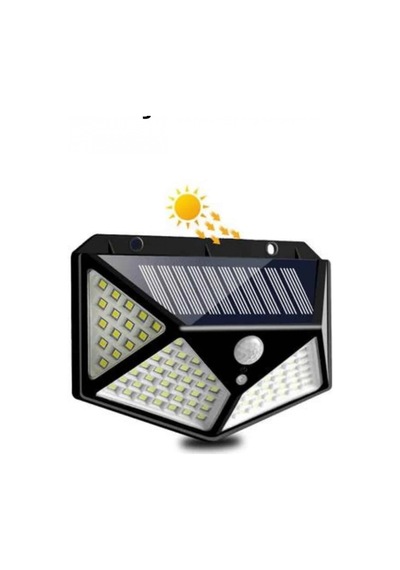Solar Sensörlü Duvar Lambası 100 Led Ip65 Suya Dayanıklı Bahçe Aydınlatması Beyaz Işık