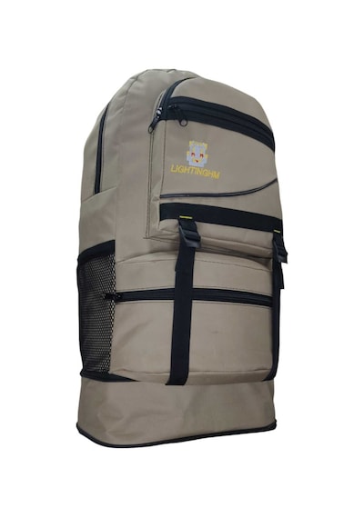 60 Litre Bej Krem Körüklü Dağcı Seyahat Kamp Outdoor Sırt Çantası Bej