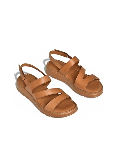 Fox Shoes Y555530403 Taba Hakiki Deri Kadın Sandalet Taba