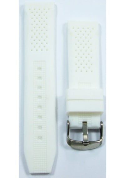 Lacost Model Silikon Saat Kordonu Beyaz 22Mm Slikon Saat Kayışı