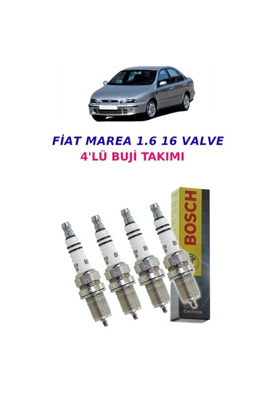 Fiat Marea 1.6 16 Valve Buji Takımı Bosch Marka 4'lü