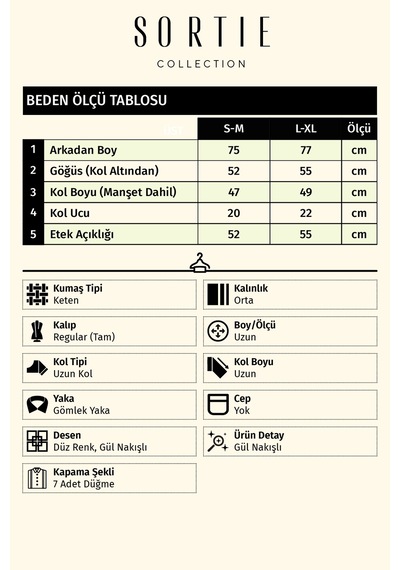 Sortie Collection Gül Nakışlı Gömlek Oranj