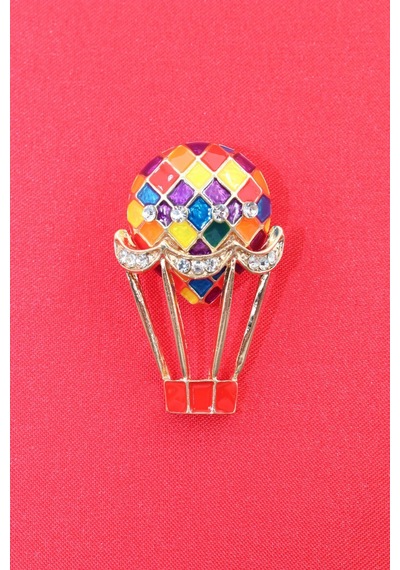 Uçan Balon Broş. Taşlı Tasarım Broş. Yaka İğnesi Broş. Kadın Broş. Erkek Broş. Broş. Unisex Çok Renkli