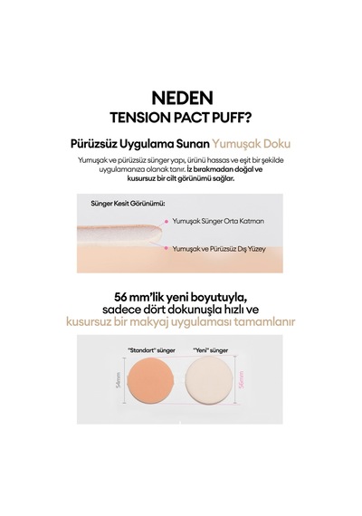 İnce Ve Eşit Uygulama Sağlayan Makyaj Süngeri Tension Pact Puff Fitting