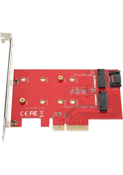 Wozlo M.2 Nvme Ngff B+m Key Ssd To Pci-e X4 Express Kart 4x Çevirici Dönüştürücü