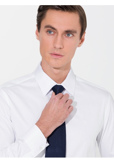 Cacharel Beyaz Slim Fit Uzun Kollu Basic Gömlek 15841036
